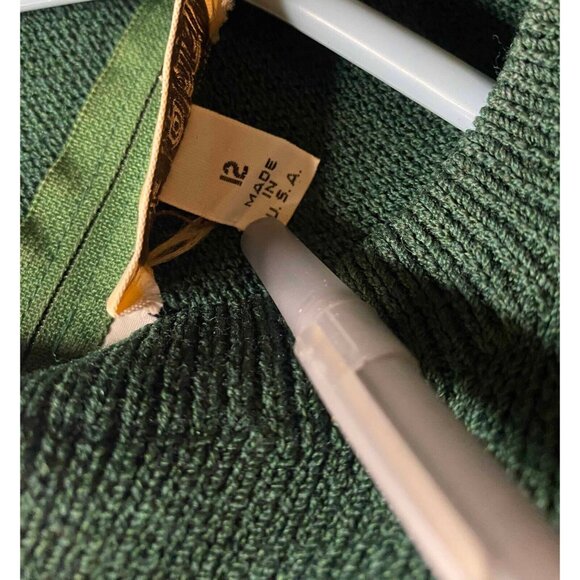 Vtg St John Sweater Marie Gray Green Womens 12 Crewneck - Picture 4 of 10